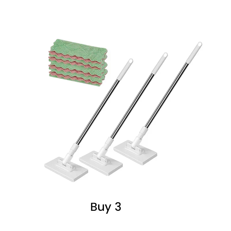 Extendable Telescopic Disposable Flat Clip Mop, 360° Swivel Lightweight Floor Mop
