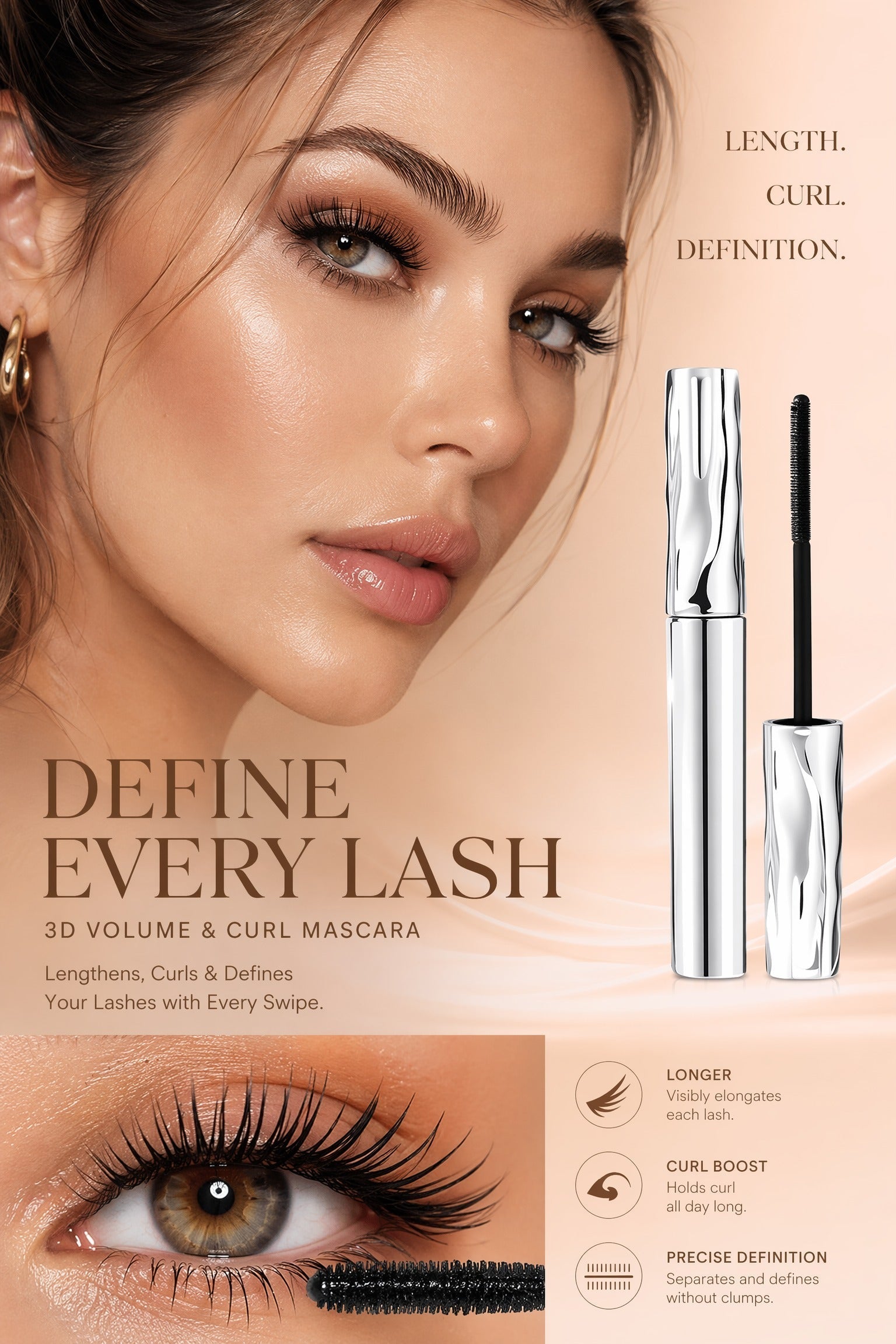 24 hours delivery from UK🚀Ultimate Waterproof & Sweatproof Lengthening & Curling Mascara👁️