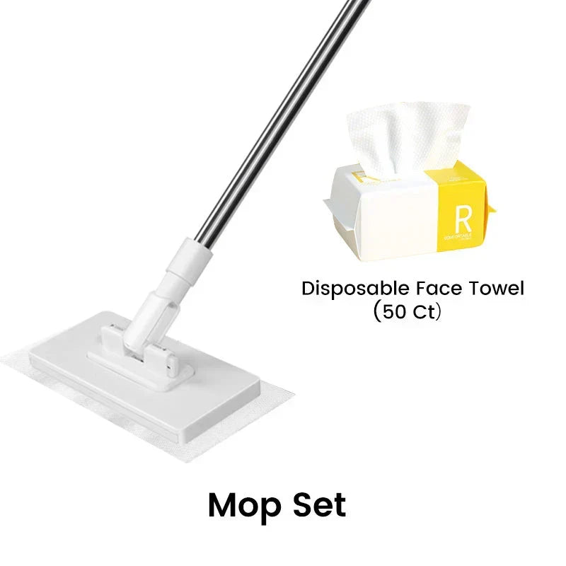 Extendable Telescopic Disposable Flat Clip Mop, 360° Swivel Lightweight Floor Mop