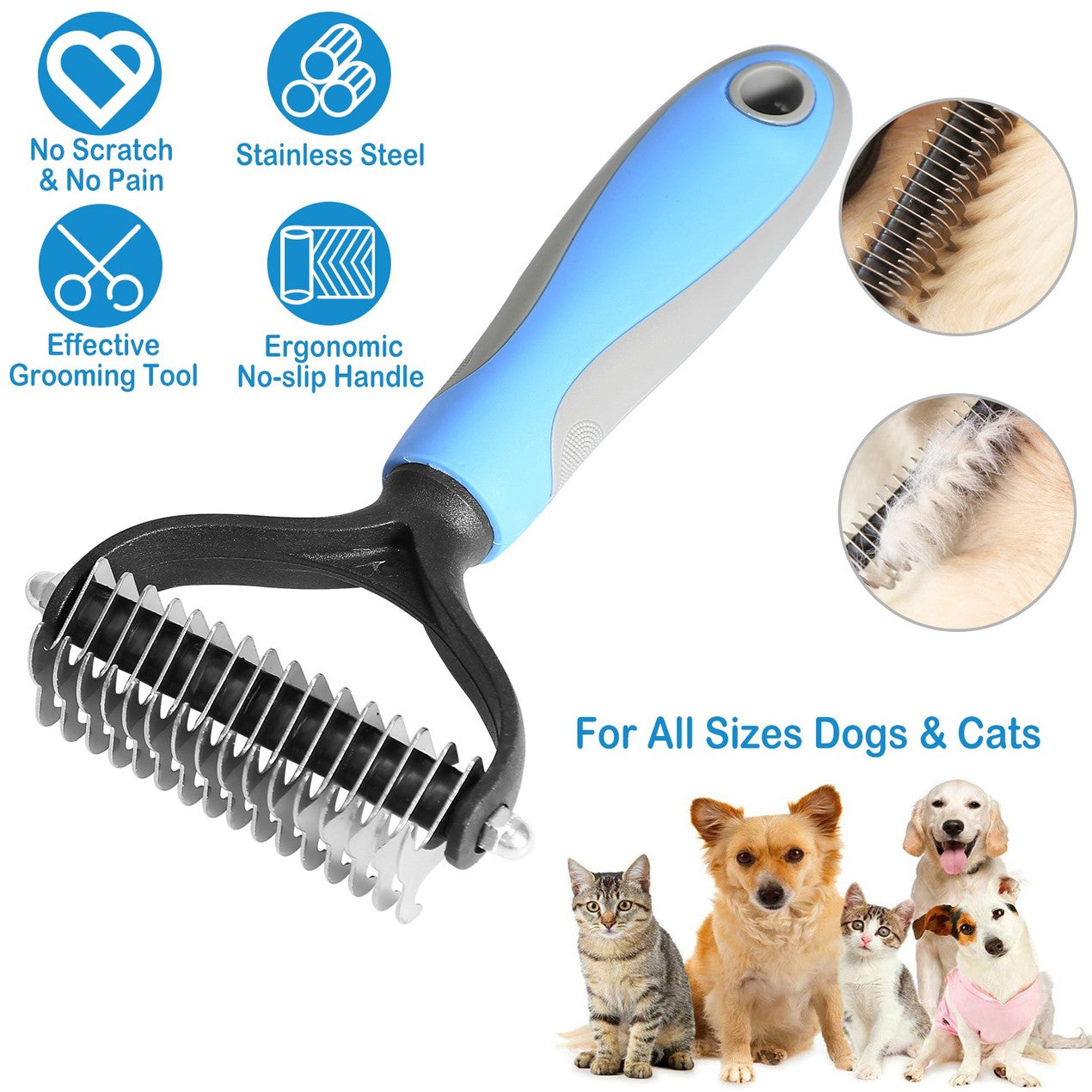 🐕 Sidste dags særpris! 🏆 Professionelt fældeværktøj til hunde og katte – skånsomt mod huden, effektiv pleje og komfortabelt greb ✂️