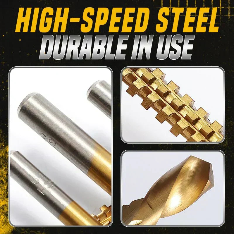 ⚙️ Twist Drill Bit Set – High-Speed Steel, Titanium-Coated & Multi-Material Ready 🧰