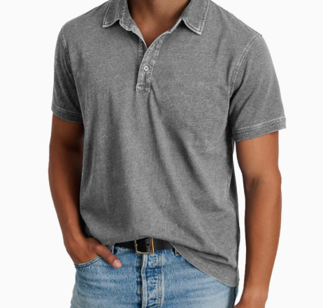 Mivanity Men's Rugged Washed Cotton Polo Shirt