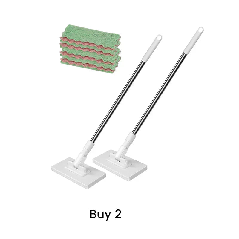 Extendable Telescopic Disposable Flat Clip Mop, 360° Swivel Lightweight Floor Mop