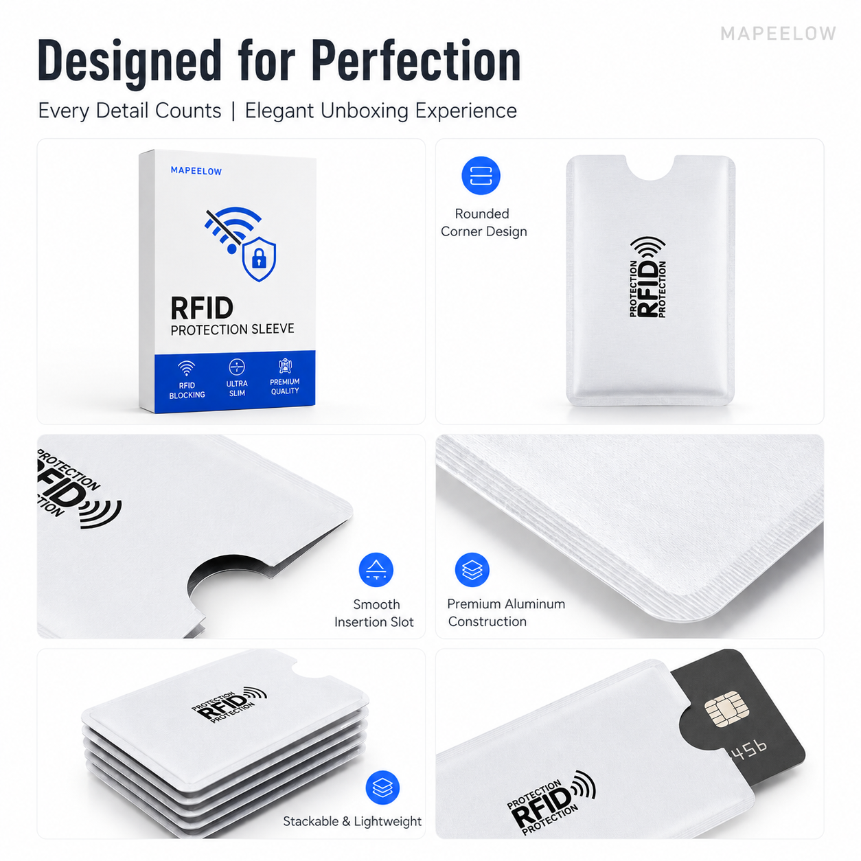 RFID Blocking Sleeves for Credit Cards- Durable and water‑repellent