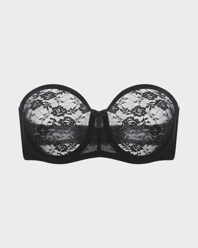 No Slip Strapless Lace Push Up Bra