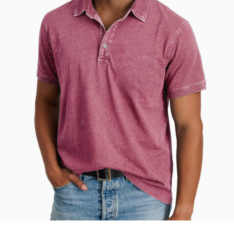 Mivanity Men's Rugged Washed Cotton Polo Shirt