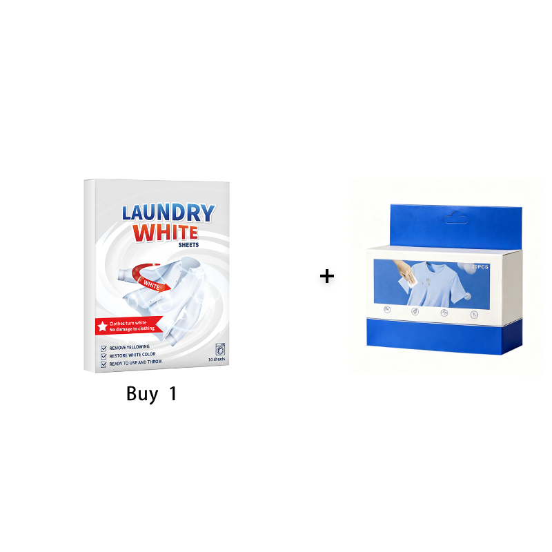 🔥💥 Deep Cleaning Laundry Whitening Sheets ✨🧺 Powerful Stain Remover Brightening Fabric Laundry Cleaning Sheets
