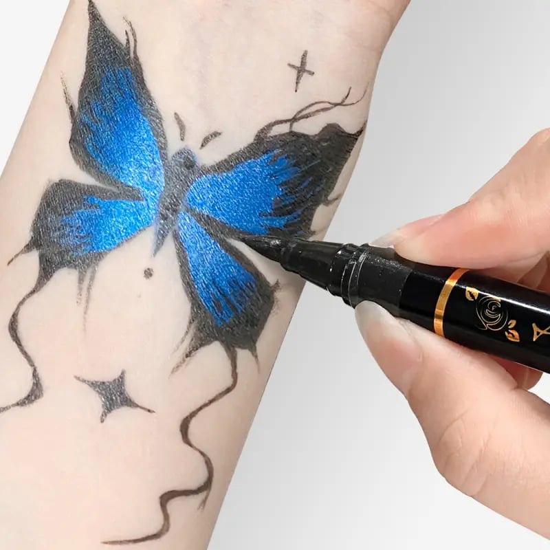 🎨Perfekt til unik kropskunst🔥Midlertidige tatoveringsmarkører til huden