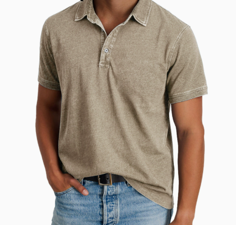 Mivanity Men's Rugged Washed Cotton Polo Shirt