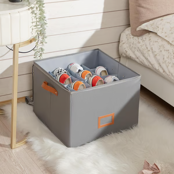 ⏰🔥BEGRÆNSET PERIODE 50% RABAT! 👟 Skostof Organizer Opbevaringsboks – Sammenfoldelig, Stor Kapacitet, Støvtæt & Åndbar til Skab & Soveværelse 🧺✨-DK