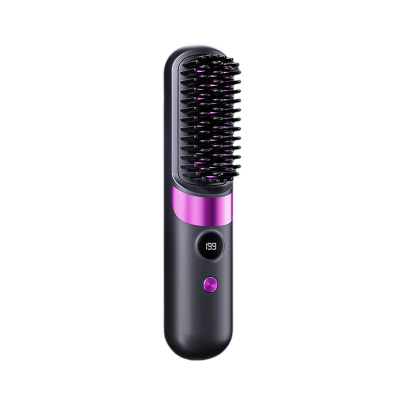 💇‍♀️🔥 3-i-1 Ledningsfri Glattebørste – Glat, Krøl & Filtudred – USB-C Genopladelig med 4 Varmeindstillinger – Perfekt Hår Overalt! ✨