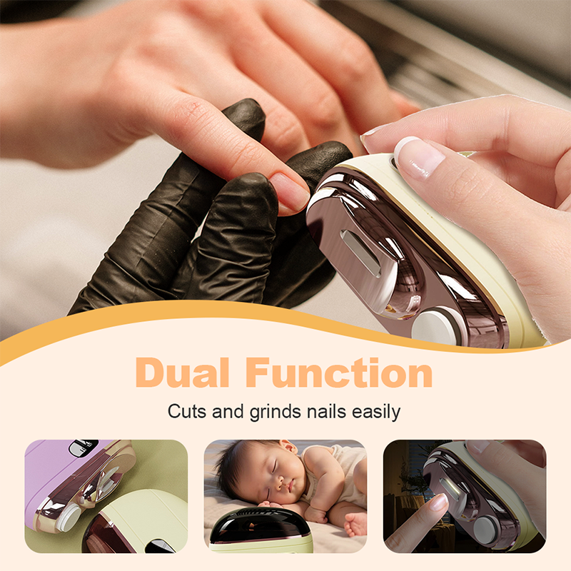 2-in-1 Safe Electric Nail Clipper - gentle for kids and seniors