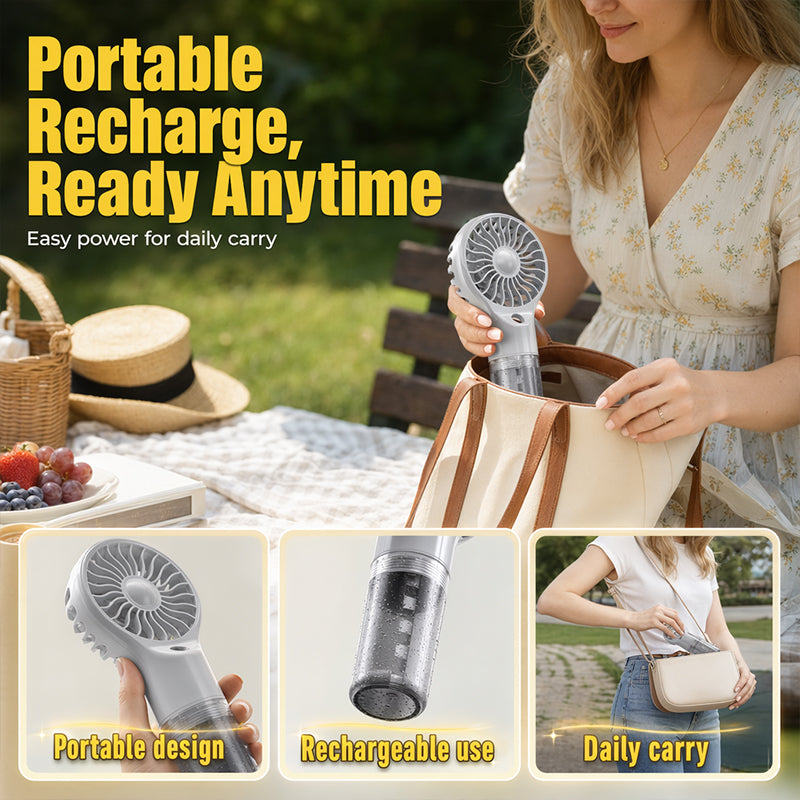 Portable Handheld Mist Cooling Fan