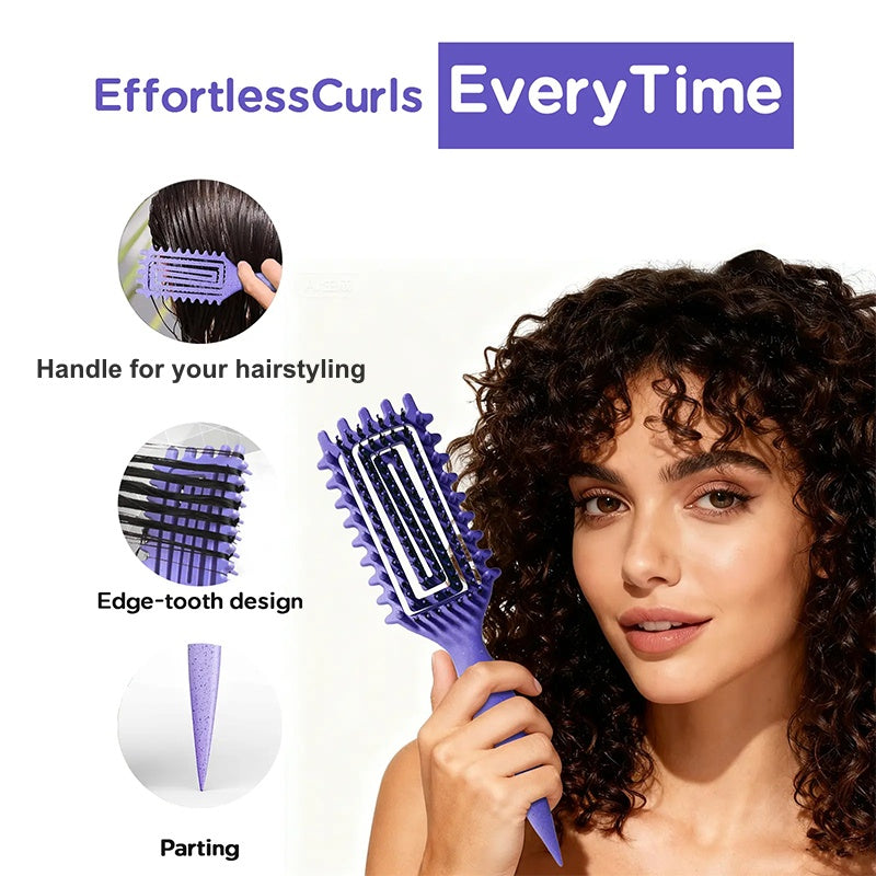 Ventilated Detangling Brush for Curly Hair - Pain-Free Detangling & Less Breakage