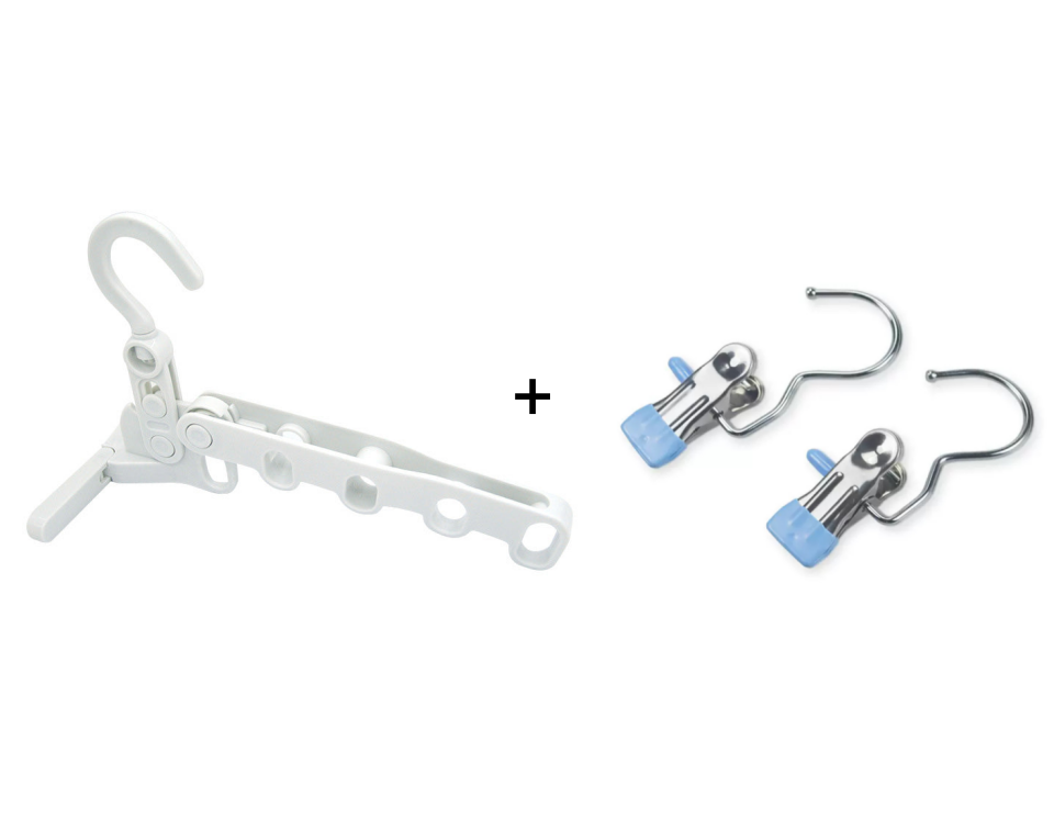 🧥📦 Foldable clothes hanger – 5 hooks, space-saving, perfect for travel!